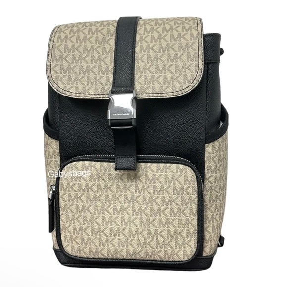 Michael Kors Cooper MK Logo Large Sporty Slingpack Backpack Hemp Brown - Picture 2 of 7